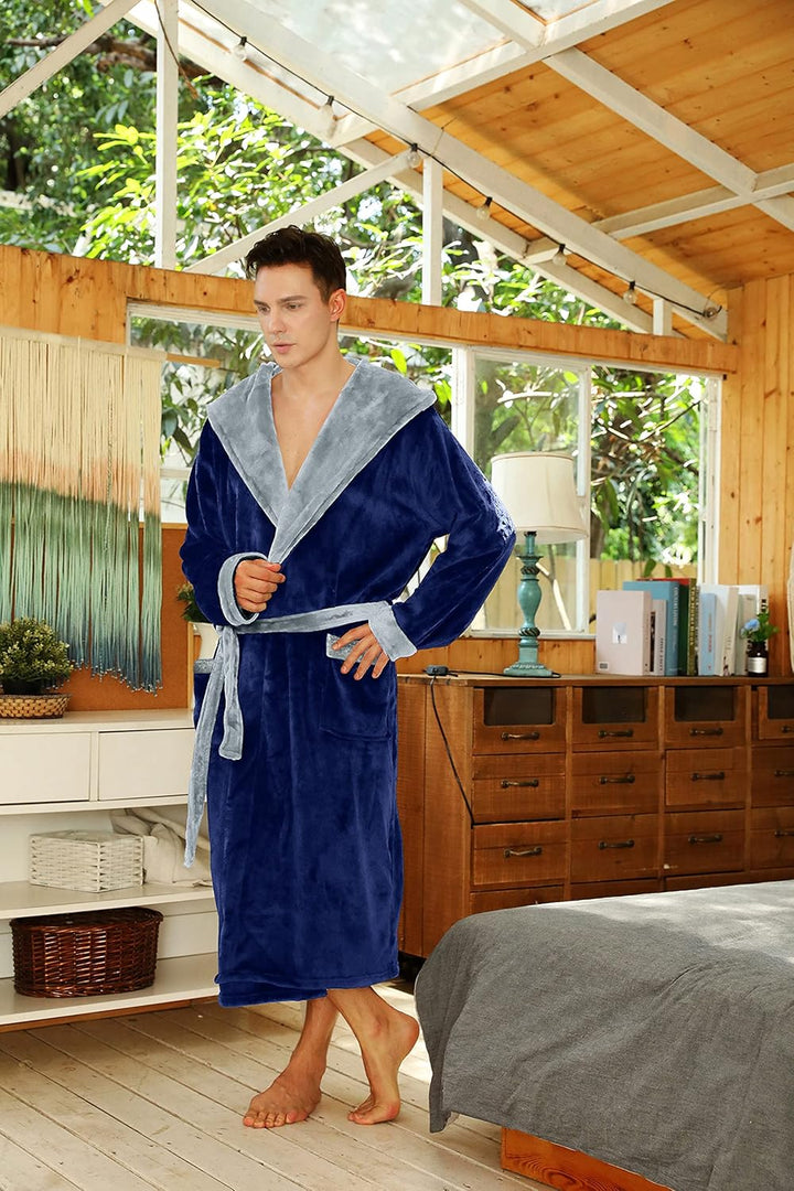 Luxury Men's Bathrobe - Robbie-Dark Gray-S/M-Nora Luxe