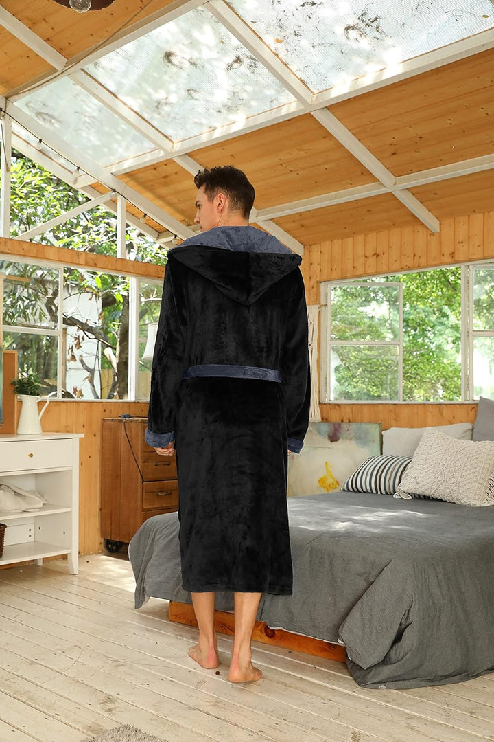 Luxury Men's Bathrobe - Robbie-Dark Gray-S/M-Nora Luxe