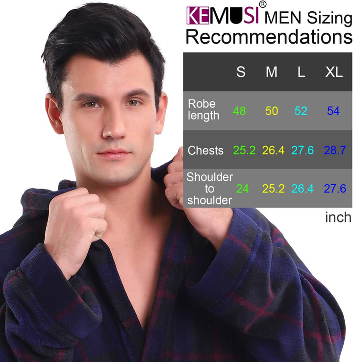 Luxury Men's Bathrobe with Hood - Lars-Black/Red-S-Nora Luxe
