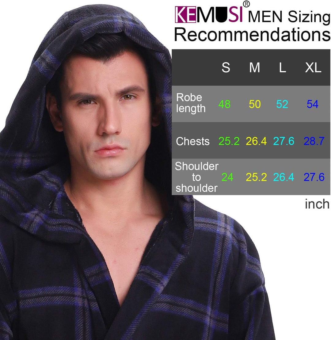 Luxury Men's Bathrobe with Hood - Lars-Black/Red-S-Nora Luxe