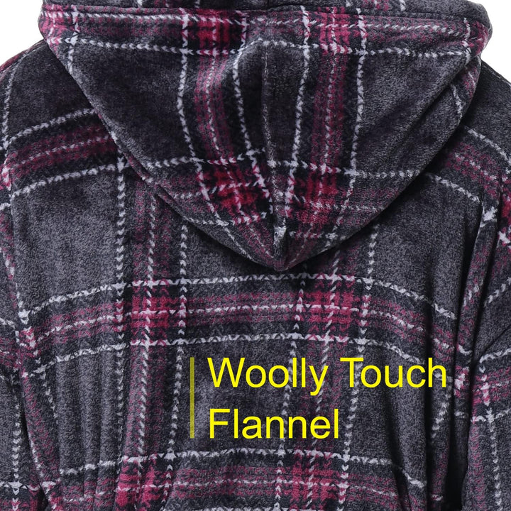 Luxury Men's Bathrobe with Hood - Lars-Black/Red-S-Nora Luxe