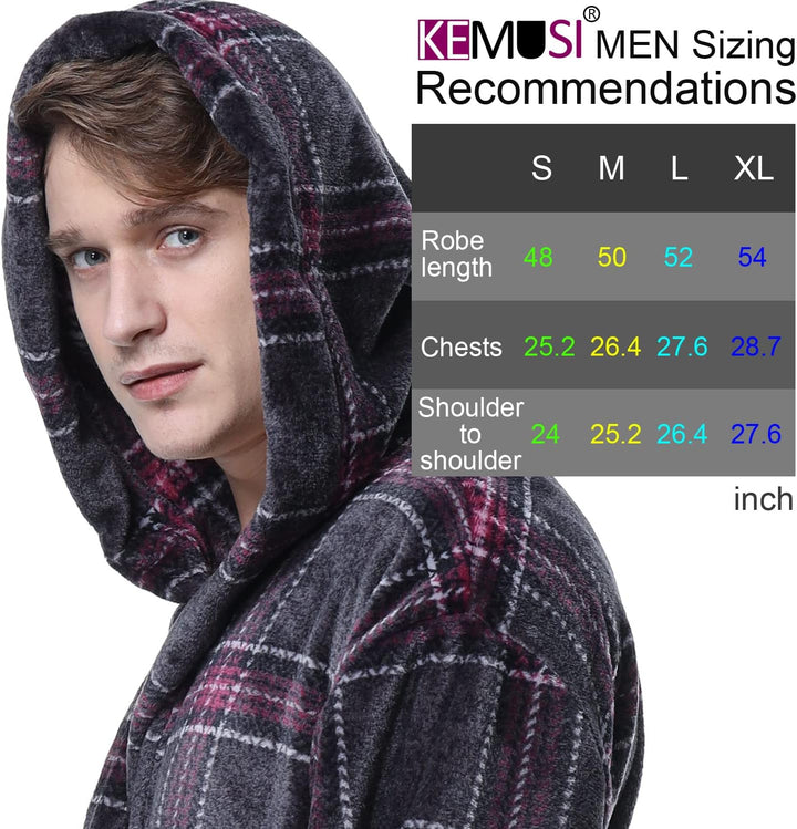 Luxury Men's Bathrobe with Hood - Lars-Black/Red-S-Nora Luxe