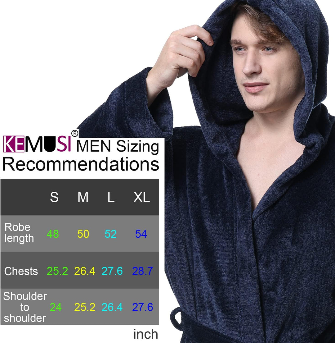 Luxury Men's Bathrobe with Hood - Lars-Black/Red-S-Nora Luxe