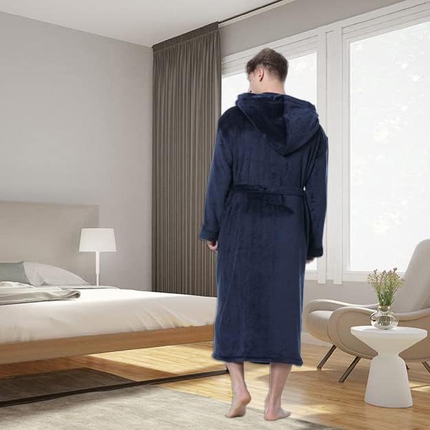 Luxury Men's Bathrobe with Hood - Lars-Black/Red-S-Nora Luxe