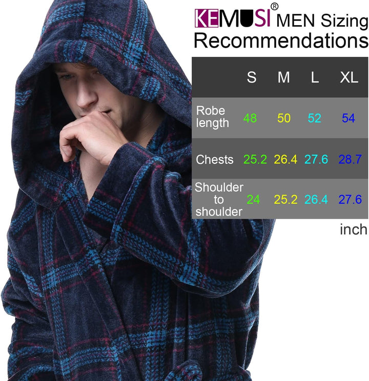 Luxury Men's Bathrobe with Hood - Lars-Black/Red-S-Nora Luxe