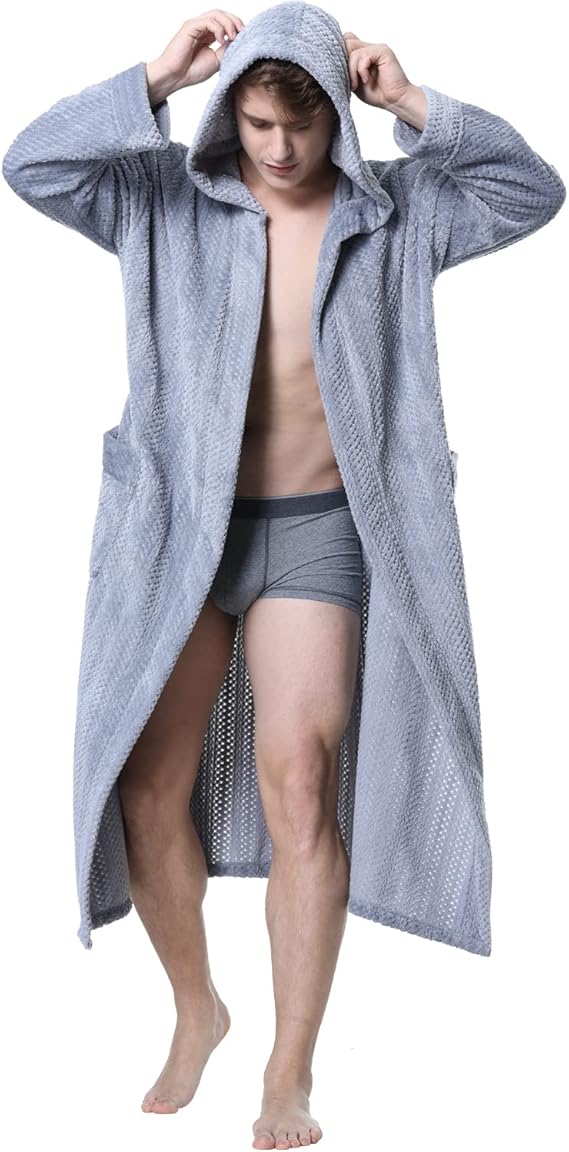 Luxury Men's Bathrobe with Hood - Lars-Gray-S-Nora Luxe