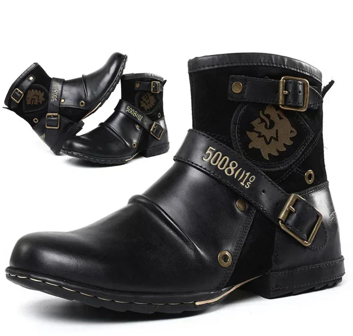 Luxury Men's Boots with Retro Charm - Elliot-Black-5.5-Nora Luxe