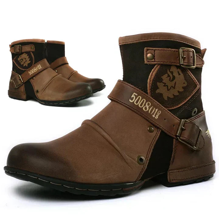Luxury Men's Boots with Retro Charm - Elliot-Brown-5.5-Nora Luxe