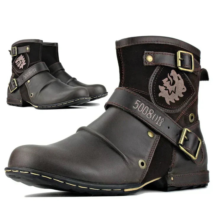 Luxury Men's Boots with Retro Charm - Elliot-Coffee-5.5-Nora Luxe