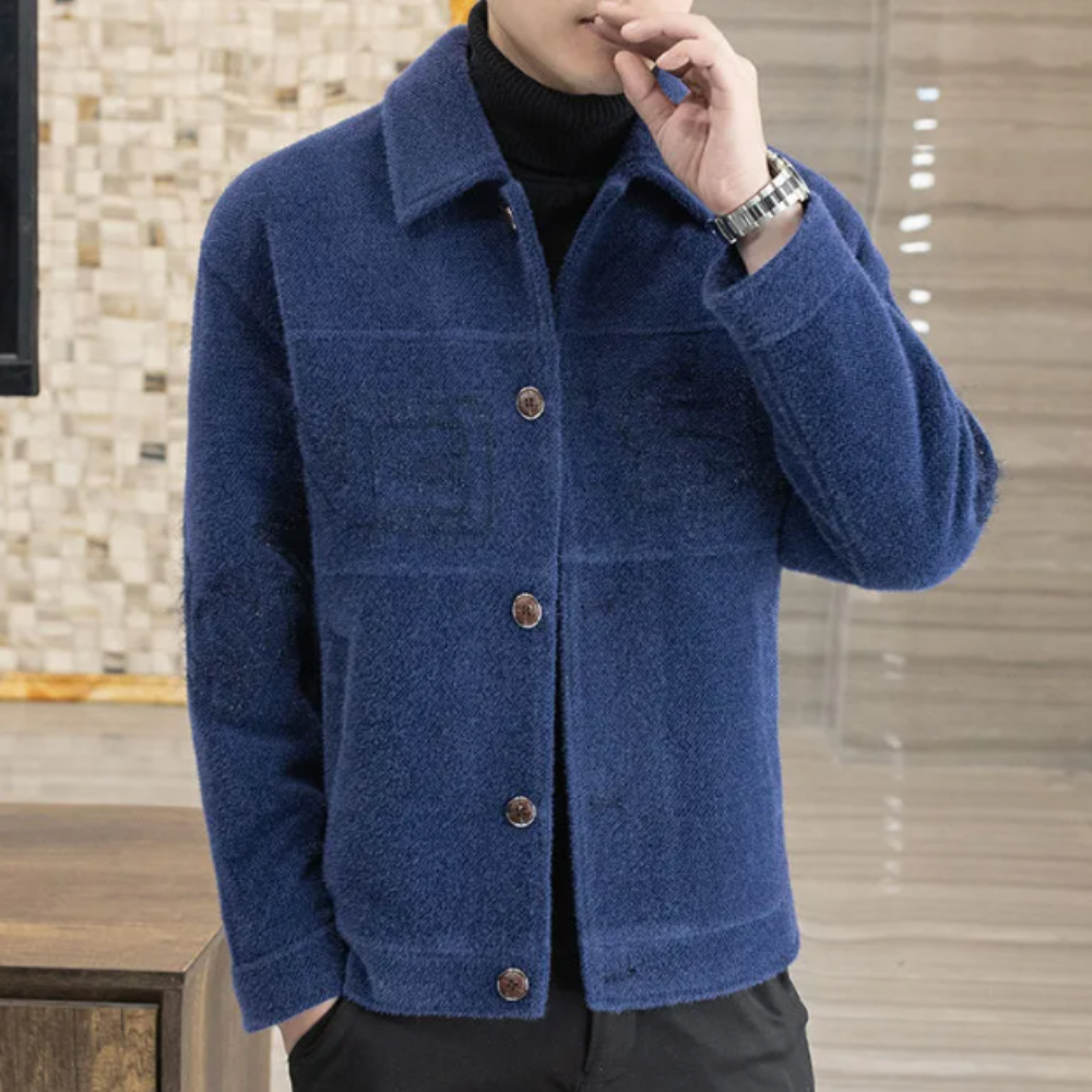Luxury Men's Coat with Timeless Class - Bastien-Blue-S-Nora Luxe
