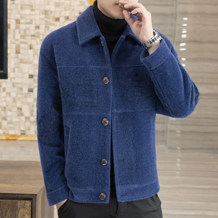 Luxury Men's Coat with Timeless Class - Bastien-Blue-S-Nora Luxe