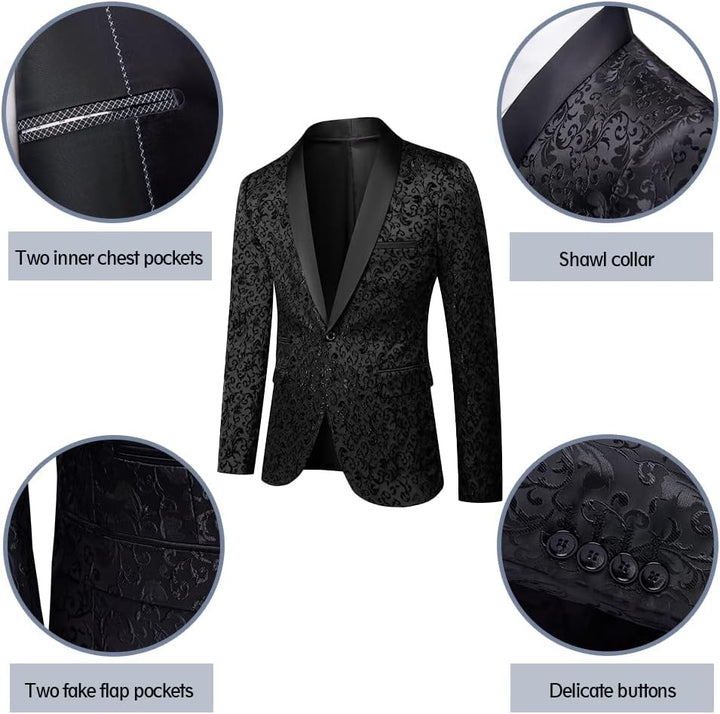 Luxury Men's Tuxedo - Leon-Black-XS-Nora Luxe