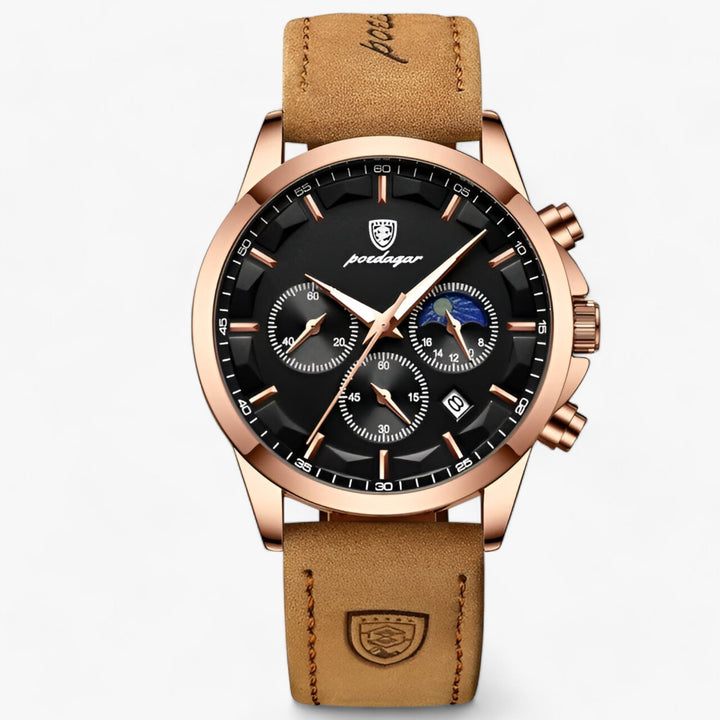 Luxury Men's Watch - Cassian-Rose Gold Black L-Nora Luxe