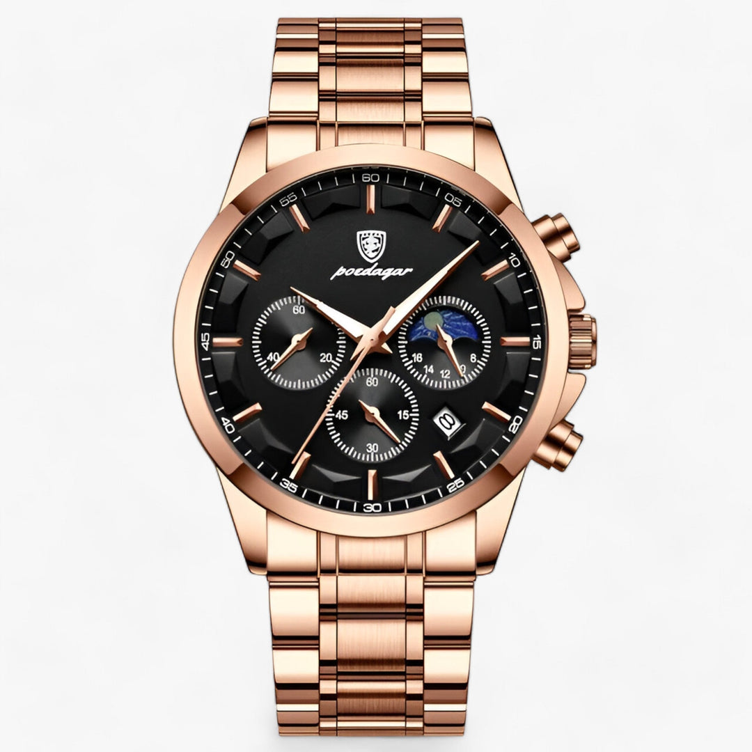 Luxury Men's Watch - Cassian-Rose Gold Black S-Nora Luxe