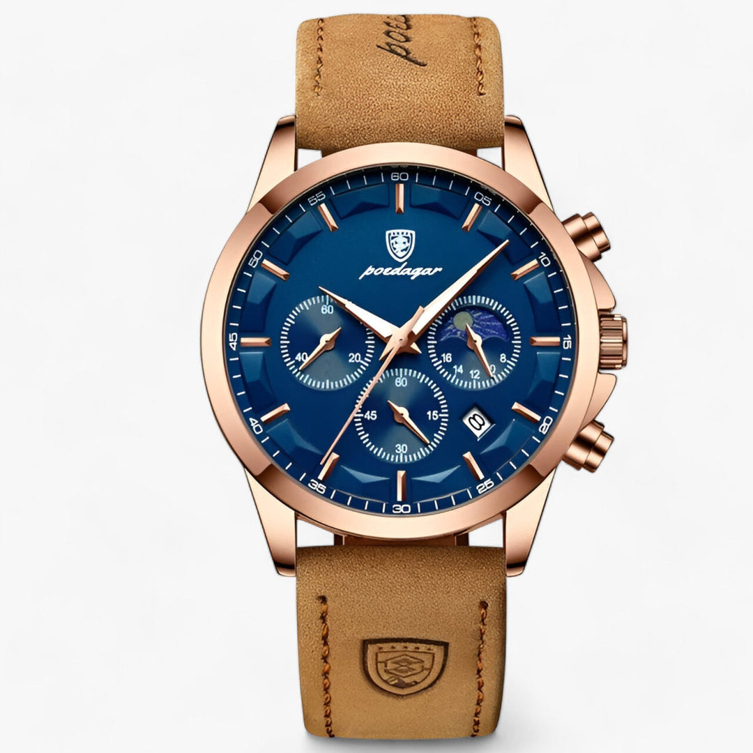 Luxury Men's Watch - Cassian-Rose Gold Blue L-Nora Luxe