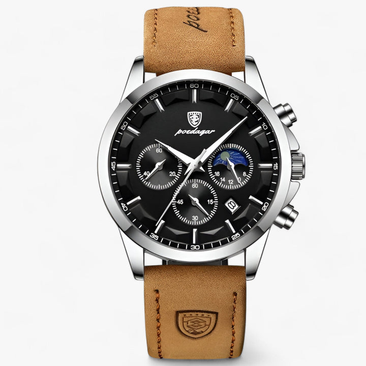 Luxury Men's Watch - Cassian-Silver Black L-Nora Luxe