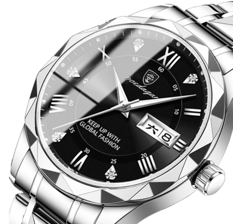 Luxury Men's Watch - Regalia-Silver/ Black-Nora Luxe