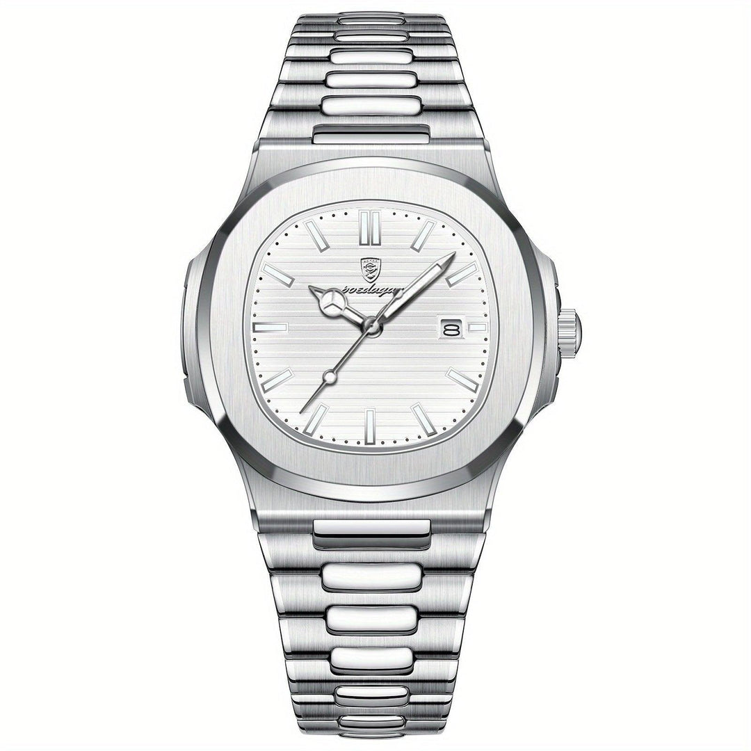 Luxury Men's Watch - Tempus-Silver / White-Nora Luxe