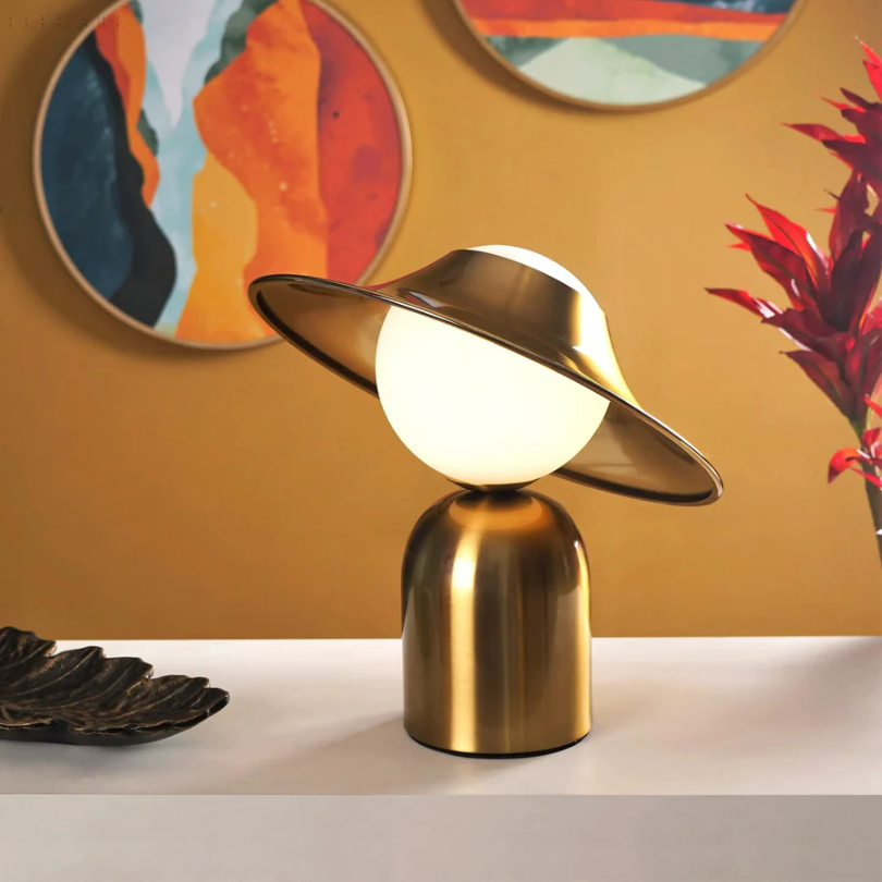 Luxury Metal Table Lamp - GoldAura-Nora Luxe
