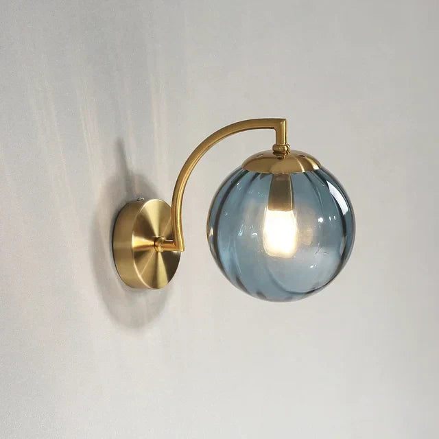 Luxury Modern Wall Lamp Made of Glass - CrystalGlow-Blue-Nora Luxe