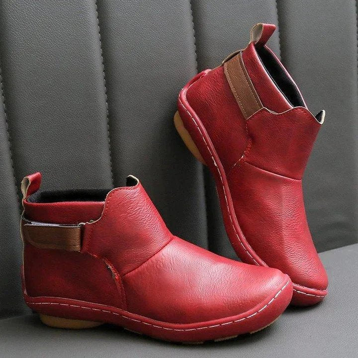 Luxury Orthopaedic Women's Shoes - Liana-Red-3-Nora Luxe