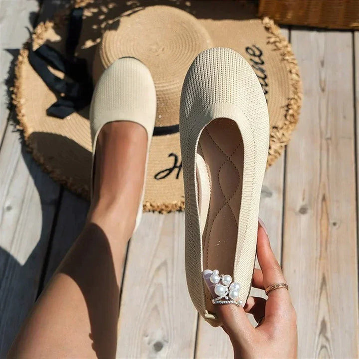 Luxury Orthopedic Ballerinas - Alina-Beige-3-Nora Luxe