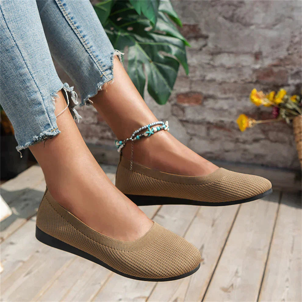 Luxury Orthopedic Ballerinas - Alina-Khaki-3-Nora Luxe