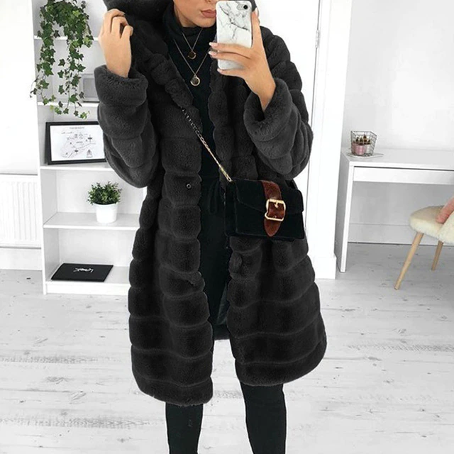 Luxury Quilted Winter Coat with Hood - Elega-Black-XS-Nora Luxe