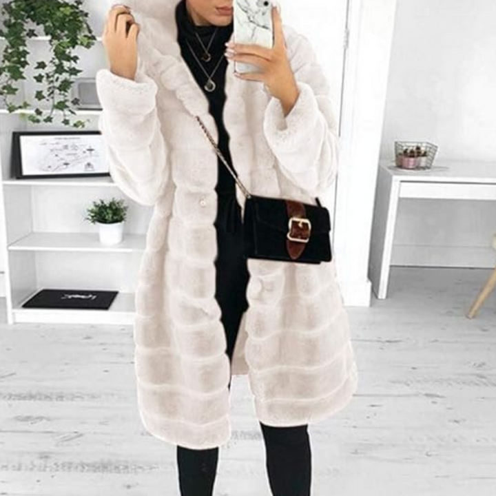 Luxury Quilted Winter Coat with Hood - Elega-White-XS-Nora Luxe