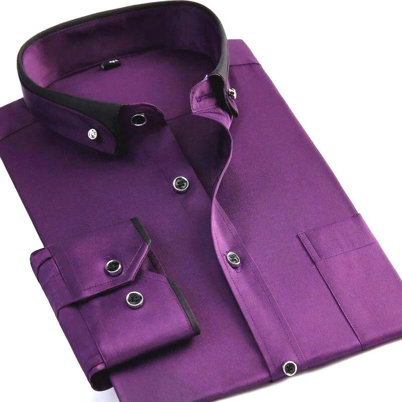 Luxury Shirt with Long Sleeves - Prestige-Purple-XS-Nora Luxe