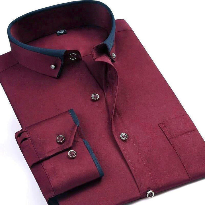Luxury Shirt with Long Sleeves - Prestige-Red-XS-Nora Luxe