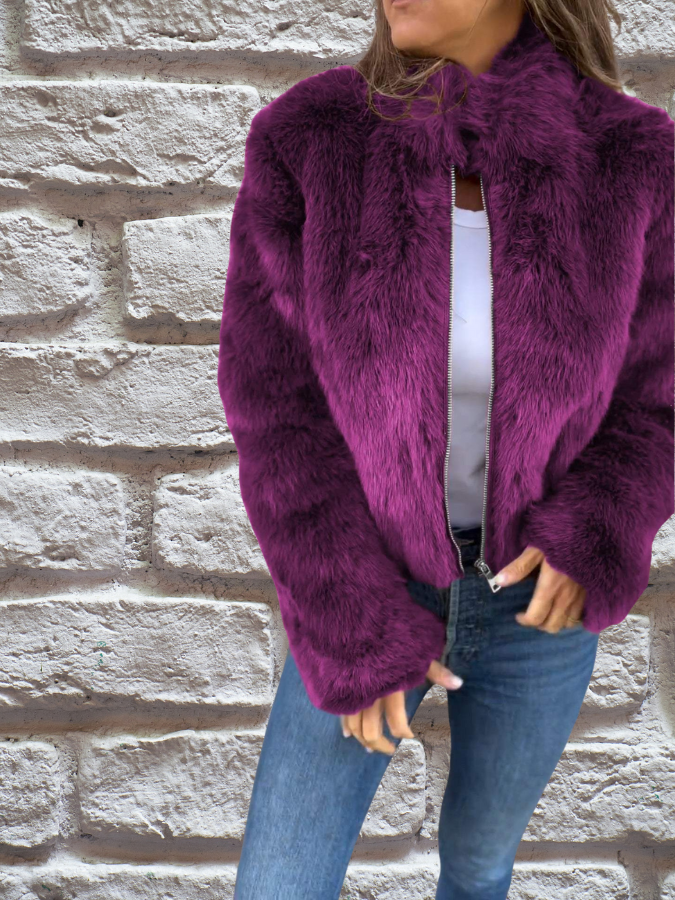 Luxury Soft Ladies Coat - Aurora-Purple-S-Nora Luxe