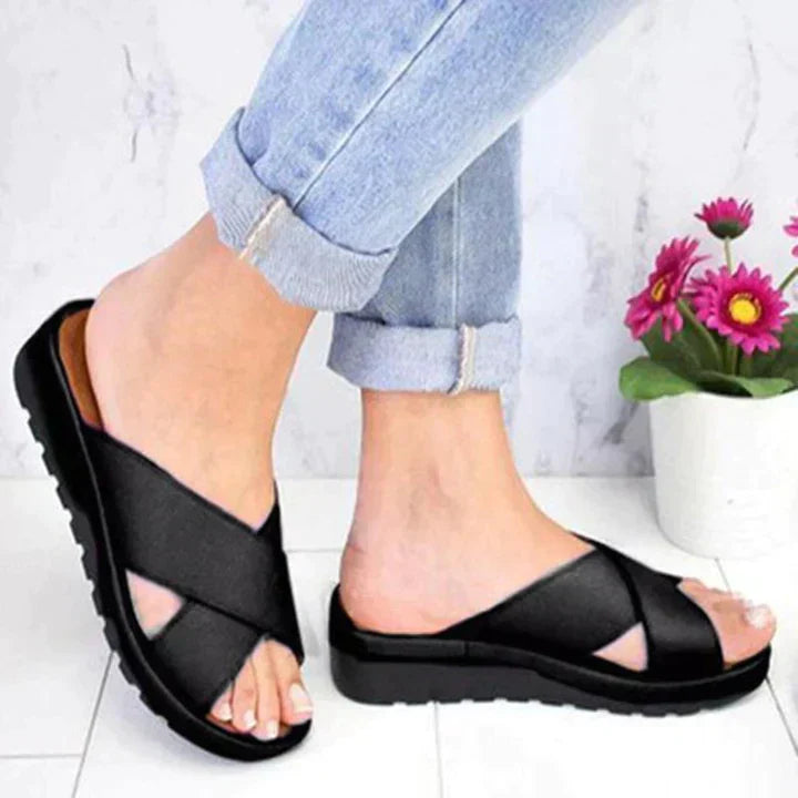 Luxury Stride Ortho-Sandals Ladies - Simone-Black-2.5-Nora Luxe
