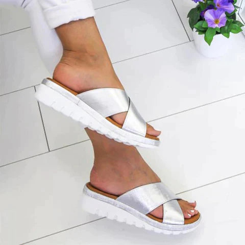 Luxury Stride Ortho-Sandals Ladies - Simone-Gold-2.5-Nora Luxe