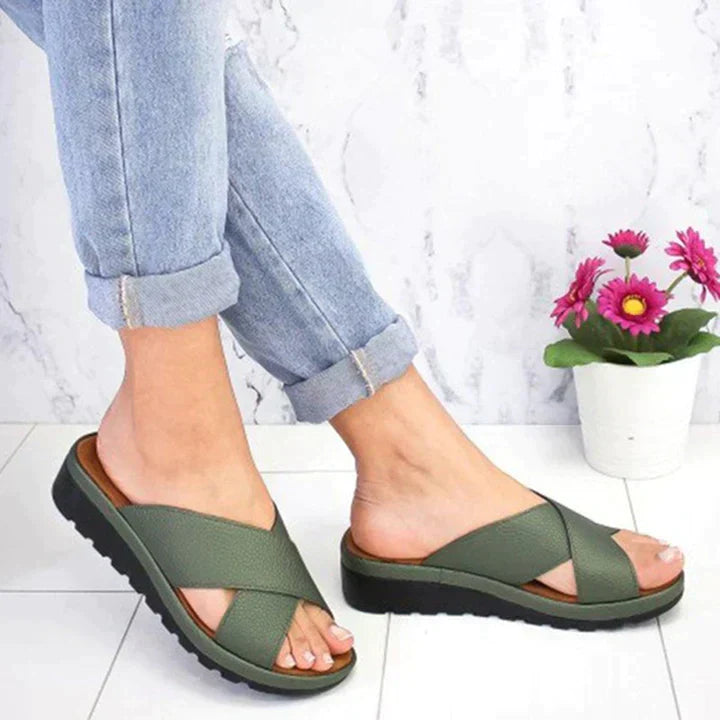 Luxury Stride Ortho-Sandals Ladies - Simone-Green-2.5-Nora Luxe