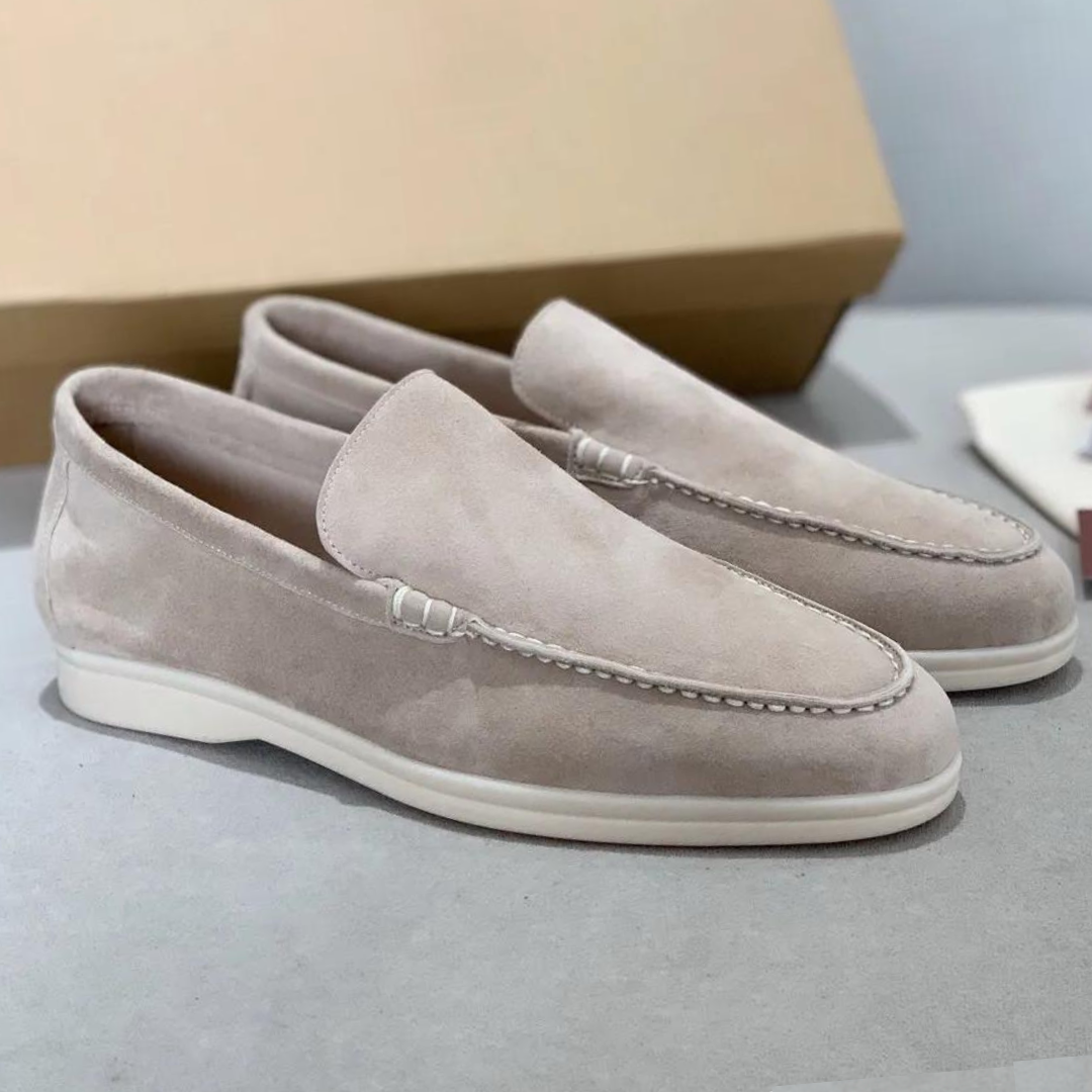 Luxury Suede Men's Loafers - Arthur-Gray-5.0-Nora Luxe