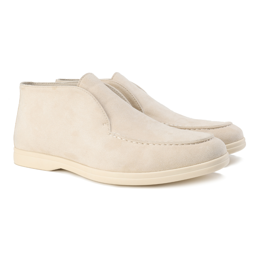 Luxury Suede Men's Loafers - Luca-Beige-5.5-Nora Luxe
