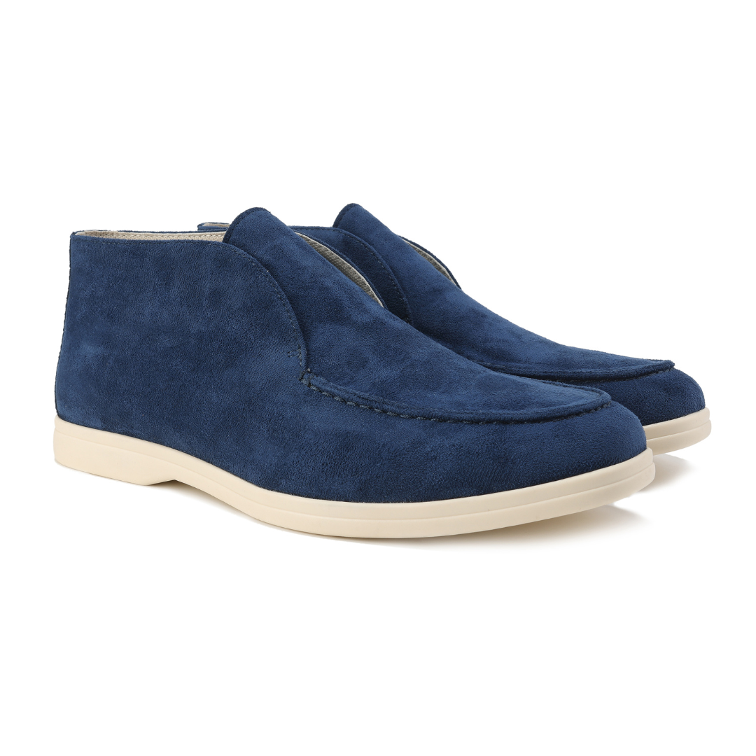 Luxury Suede Men's Loafers - Luca-Dark blue-5.5-Nora Luxe