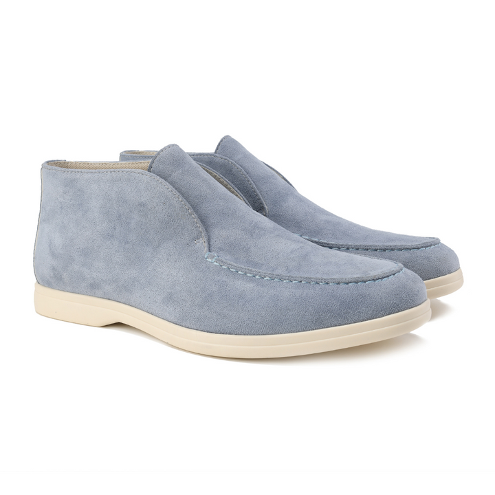 Luxury Suede Men's Loafers - Luca-Light blue-5.5-Nora Luxe