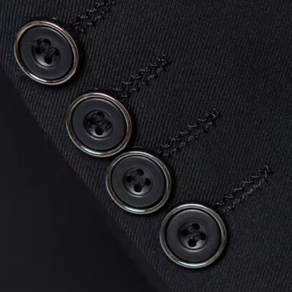 Luxury Three-Piece Suit for Men - Dante-Black-S-Nora Luxe
