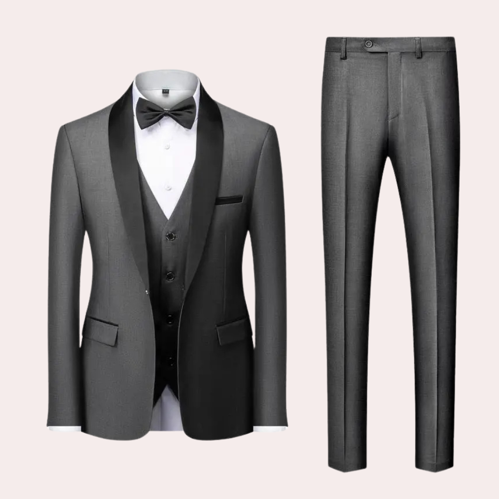 Luxury Three-Piece Suit for Men - Dante-Dark gray-S-Nora Luxe