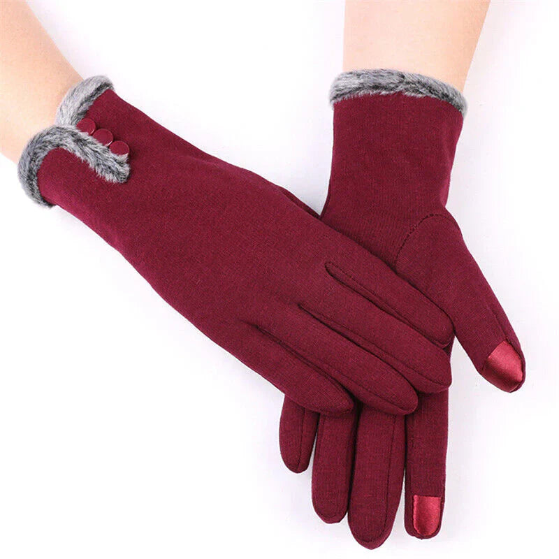 Luxury Touchscreen Gloves - Elise-Red A-Nora Luxe
