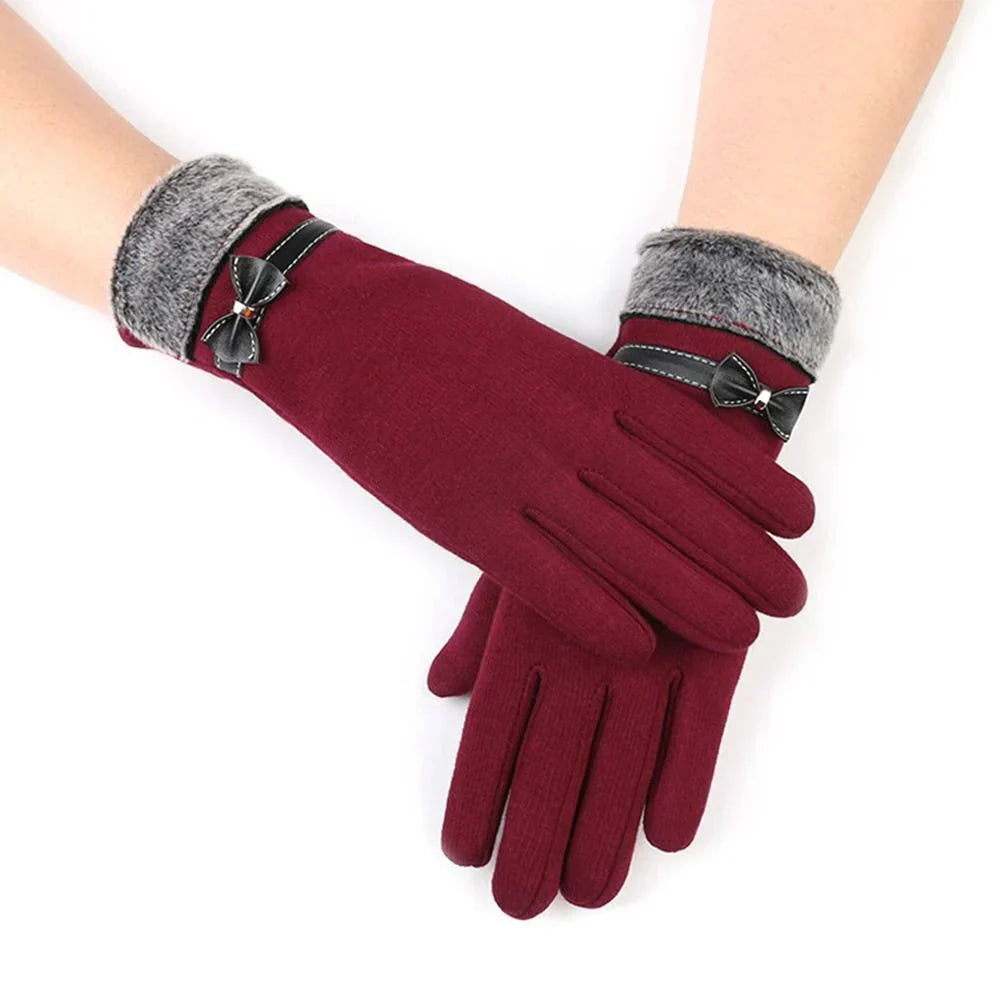 Luxury Touchscreen Gloves - Elise-Red B-Nora Luxe