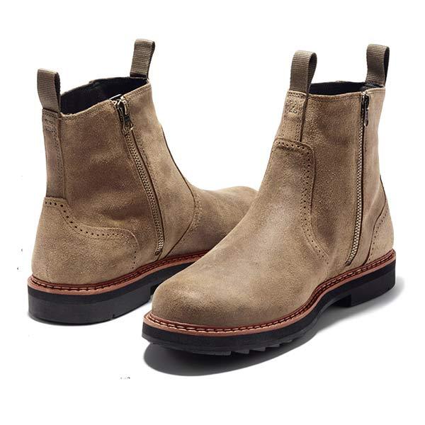 Luxury Trendy Men's Chelsea Boots - James-Khaki-6.5-Nora Luxe