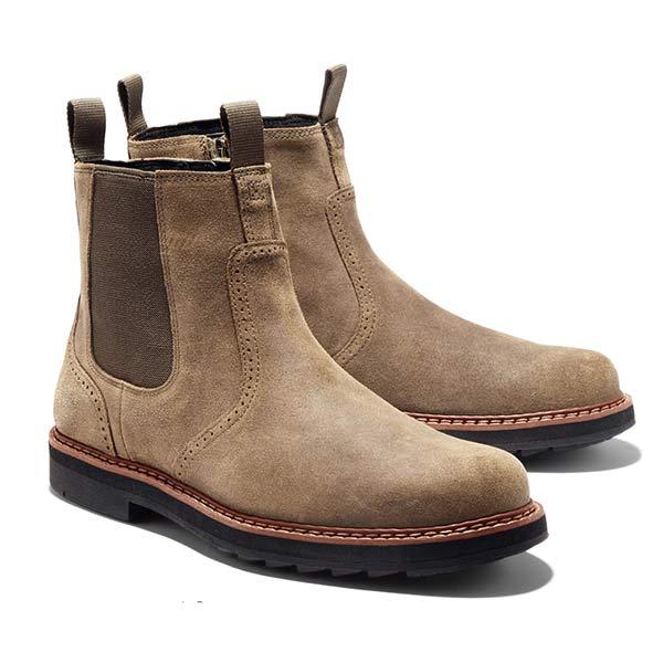 Luxury Trendy Men's Chelsea Boots - James-Khaki-6.5-Nora Luxe