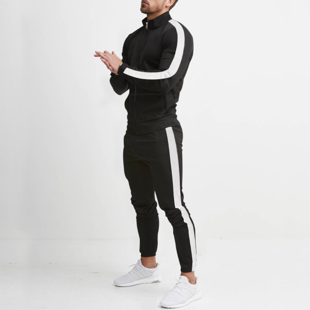 Luxury Two-Piece Jogging Set for Men - Morisson-Black-S-Nora Luxe
