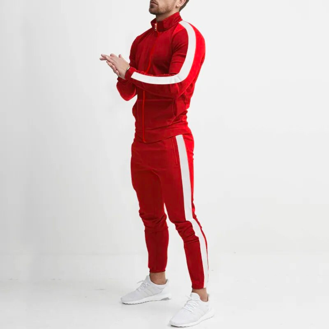 Luxury Two-Piece Jogging Set for Men - Morisson-Red-S-Nora Luxe