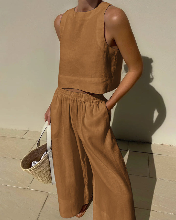 Luxury Two-Piece Set - Celeste-Khaki-S-Nora Luxe