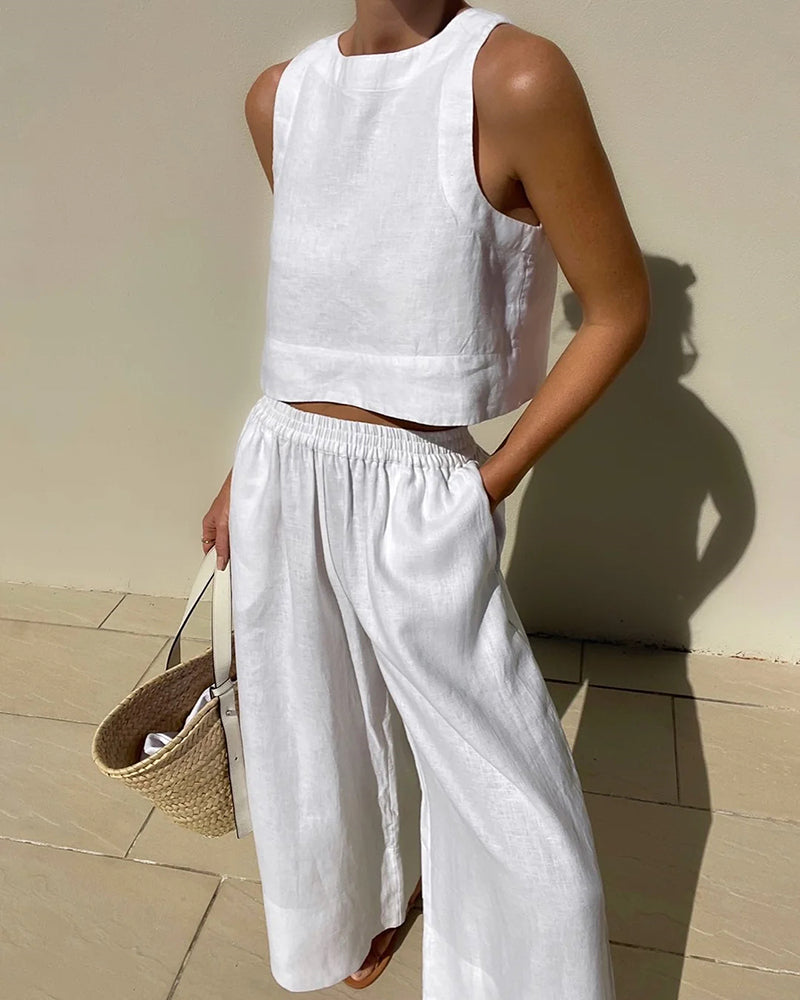 Luxury Two-Piece Set - Celeste-White-S-Nora Luxe