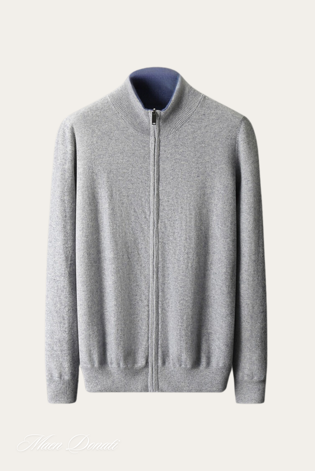 Luxury Warm Cashmere Cardigan for Men - Rowan-Gray-S-Nora Luxe